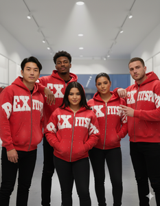 เสื้อฮู้ดดี้ REXFIT SPORTS แฟชั่นสตรีทแวร์สไตล์วินเทจ สีแดงฟอก แต่งลายปักแบบแอพพลิเคชั่น ทรงโอเวอร์ไซส์ สำหรับผู้ชาย ฤดูหนาวและฤดูใบไม้ผลิ - Product Image 3