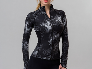Premium Women's Full Zip Fitness Gym <b>Jacket</b> Breathable Stretch Activewear Running Training <b>Workout</b> Sportswear Long Sleeve Athlet - Product Image 4