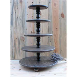 Soporte Moderno para Pasteles de Madera con Base de Hierro Vintage, Bandeja Decorativa para Cupcakes y Repostería para Hoteles, Restaurantes, Servicios de Catering y Decoración del Hogar - Product Image 3