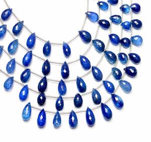 Kyanite Faceted Teardrop <b>Beads</b> <b>Top</b> Quality Kyanite Drops <b>Beads</b> Natural Blue Kyanite <b>Beads</b> Briolette 8 Inch - Product Image 3