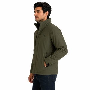 เสื้อแจ็คเก็ตผู้ชายแบบลำลองสำหรับกิจกรรมกลางแจ้ง ผ้า softshell กันน้ำ น้ำหนักเบา เหมาะสำหรับฤดูหนาว คอสูง ซิปยาวเต็มตัว รับผลิตแบบ OEM ขายส่ง - Product Image 4