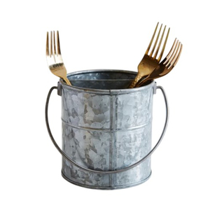 ROYAL HOME Galvanized Stainless Steel 3 Compartment Heavy Duty Modern Freestanding Metal Cutlery Holder Handle Flatware <b>Storage</b> - Product Image 3