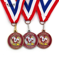 Médailles scolaires personnalisées en émail souple pour les sports d'échecs, de baseball, de course à pied, médailles de récompense en métal avec ruban, or, argent, bronze