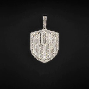 Joyería personalizada de alta calidad estilo rapero, plata maciza 925 con moissanita VVS, colgante con inicial de letra, regalo hip hop para él. - Product Image 6