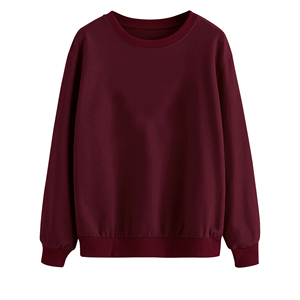 เสื้อสเวตเชิ้ตคอตตอนสีเบอร์กันดี ทรงโอเนค ใส่ได้ทั้งชายและหญิง ทรงปกติ สวมใส่สบาย ผ้าถัก สีพื้น สำหรับฤดูใบไม้ร่วง ปี 2027 - Product Image 3