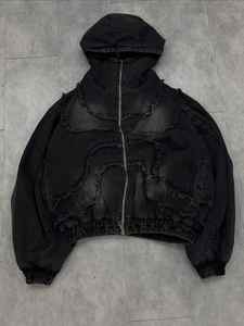 Sweat à capuche Nesta Sports personnalisé vintage délavé à l'acide 430GSM en molleton bouclette vierge avec effet vieilli et doublure gaufrée pour homme - Product Image 4