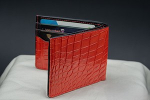 Portefeuille bifold en cuir véritable pour hommes, en cuir de crocodile, portefeuille court ouvert pour hommes - Product Image 5
