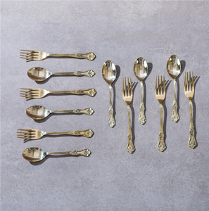 Ensemble de couverts en laiton attrayant : couteaux, fourchettes, cuillères pour décoration de mariage – Cuillère en laiton moderne - Product Image 2