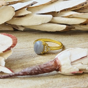 Trendy Unique Boho Brass Grey Moonstone <b>Ring</b> 18k Gold Plated Zircon <b>Ring</b> Vintage <b>Statement</b> Floral Wholesale <b>Ring</b> For Women - Product Image 3