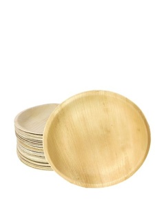 Natural Palm Leaf <b>Plates</b> <b>Disposable</b> Round Shapes 8 Inches Eco-Friendly for Outdoor Picnic Dining Events Parties Catering <b>Plates</b> - Product Image 1