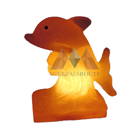 Lampe en sel rose de l'Himalaya naturel de qualité supérieure, personnalisée, design nautique, forme de poisson sculptée, écologique, décoration d'intérieur