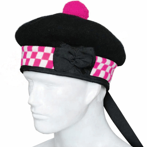 Gorra Balmoral Tradicional Escocesa de Lana 2026 Rosa y Blanca con Diseño a Cuadros, Sombrero Estilo Kilt, Venta al por Mayor Directa de Fábrica - Product Image 1