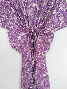 ชุดคาฟตันผ้าฝ้ายอินเดียทำมือ ชุดคลุมชายหาด ชุดสำหรับงานเทศกาล - Product Image 6