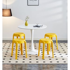 Set di 6 Sgabelli Impilabili in Plastica per Aula, Sedute Flessibili Colorate per Interni/Esterni, Sedie a Nido per Bambini con Tocco Decorativo - Product Image 1