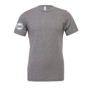 เสื้อยืดคอตตอนริงสปันแบบหวีพิเศษ ผสมผสานสามชนิด สีเทาเฮเธอร์ - Product Image 1