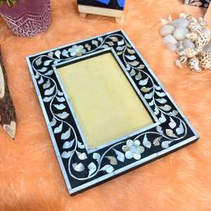 Modern Floral Design Bone Inlay Art Model Custom Size Resin Inlaid Rectangle European Style Picture <b>Frame</b> <b>Gift</b> - Product Image 3
