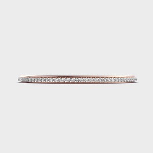 IGI Certified Classic Single Row Round Diamond <b>Bangle</b> in 9K Yellow / White / Rose <b>Gold</b> - Product Image 3