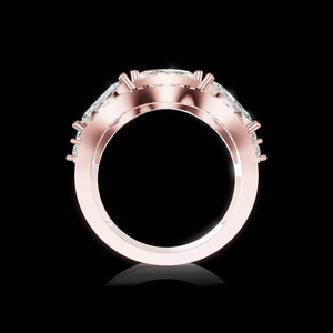 Bague de fiançailles pour femme Aurum Diam, taille brillant ronde, synthétique, cultivée en laboratoire, couleur E, certifiée EGL, plaqué argent 925, luxe - Product Image 3