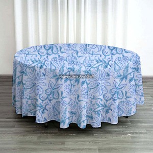 Cotton 20 Sheeting 180 CM Soft and Durable Round Tablecloth for 6 Seater <b>Dining</b> <b>Table</b> for Wedding Parties Tablecloth Best Price - Product Image 1