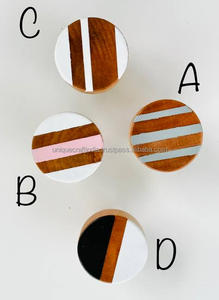 Perilla personalizable de madera y resina epoxi y cajón de metal Perillas de puerta Perillas de cajón Tiradores y manijas Herrajes para muebles - Product Image 6