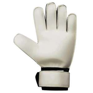 Gants de gardien de but de football personnalisés en cuir noir et bleu avec logo, protection des doigts réglable, design professionnel - Product Image 3