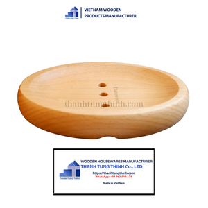 Wooden Soap Dish With Drainage Holes Anti-Slip Natural Finish Simple Shape Design Made in - Product Image 3