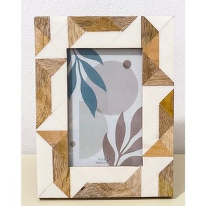 Resin Wood <b>White</b> Brown Photo Frame Handmade Rectangle Tabletop Display Frame Custom <b>Home</b> <b>Office</b> Decor - Product Image 3