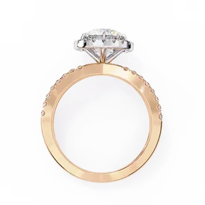 Bague Halo en Or Massif 18K avec Diamant de Laboratoire Taille Radiant de 1,50 Carat Couleur E pour Fiançailles et Mariage - Product Image 4