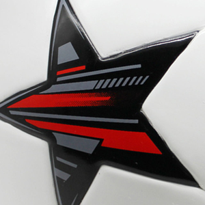Balón de fútbol personalizado, diseño de panel con estrellas blancas, negras y rojas, cuero PU duradero, para entrenamiento y partidos, tamaño oficial, suministro al por mayor. - Product Image 5