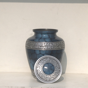 Urnes funéraires personnalisées en gros pour cendres d'adultes et humaines, urnes en métal bleu feu personnalisées en aluminium pour fournitures funéraires - Product Image 6