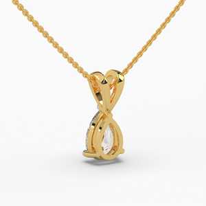 สร้อยคอทองคำแท้ 14K ชุบโรเดียม ประดับเพชรทรงลูกแพร์เพาะเลี้ยงในห้องปฏิบัติการ IGI Certified D VVS1 น้ำหนัก 1-5 กะรัต หรูหราสำหรับงานแต่งงาน - Product Image 4