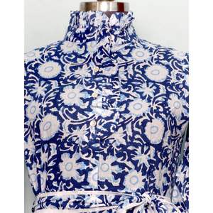 Vestido de Verano de Algodón Indio Personalizable al por Mayor para Mujer, Vestido Largo con Estampado de Bloques para Fiestas y Regalos, Lavable - Product Image 4