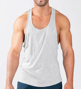 Wholesale High Quality Gym Muscle Custom Logo Men's Fitness Workout Loose Fit Bodybuilding <b>Vest</b> Gym <b>Stringer</b> Cotton Tank Top - Product Image 2