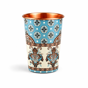 Vaso de Cobre Puro con Diseño Impreso, Hecho a Mano, Ayurvédico, para Agua, para Hogar, Cocina, Bar, Hotel, Restaurante - Product Image 1