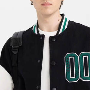 Chaqueta Universitaria de Lana con Mangas de Algodón en Contraste, Cierre de Botones a Presión, Cuello y Puños Acanalados, Bolsillos Laterales y Estilo Moderno para el Campus - Product Image 2