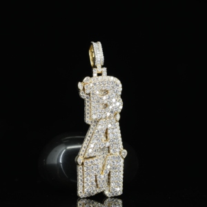 Hiphop Moissanite Pendant VVS Baguette 925 Silver Vertical Iced <b>Name</b> Letter Custom Pass Diamond Tester for Certified Unisex - Product Image 4