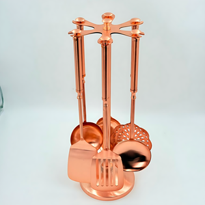 Juego de utensilios de cocina de 6 piezas de acero inoxidable, utensilios de cocina de alta calidad con acabado en cobre de R B Overseas - Product Image 2