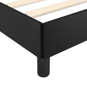 Cadre de lit double rembourré en similicuir noir, en bois d'ingénierie avec contreplaqué - Product Image 6