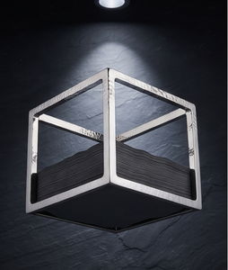 Porte-serviettes en métal texturé martelé, design boîte ouverte cubique, pour cuisine et salle à manger, vente en gros - Product Image 3