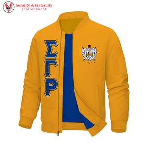 เสื้อแจ็คเก็ตกันลมฤดูหนาวแบบใหม่สำหรับผู้ชายไซส์ใหญ่ ยี่ห้อ Sorority Greek ขายส่ง แบบเรียบ ผ้าซาติน - Product Image 3