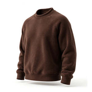 Sudadera Unisex Marrón de Poliéster con Cuello Redondo, Color Sólido, Transpirable, Manga Larga, Informal - Product Image 2
