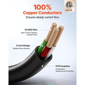 100 Ft Heavy Duty Rv Verlengsnoer 30 Ampère 125V 2500W Stw 10/3 Gauge Draad TT-30P Mannelijke TT-30R Vrouwelijke Stekker Led Power - Product Image 4