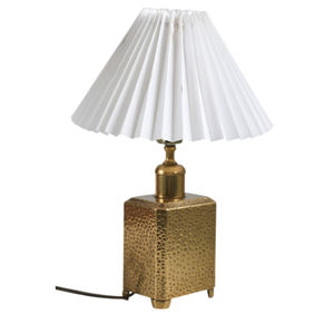 Lámpara de Mesa Moderna de Metal Dorado Martillado con Pantalla Blanca, Diseño Brillante, Perfecta para Decoración de Sala de Estar o Dormitorio, en Oferta - Product Image 2