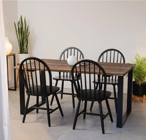 Table à manger de 71 pouces pour 6 personnes, table de cuisine de style farmhouse avec structure en métal, bureau rectangulaire pour manger, meubles de salle à manger - Product Image 4