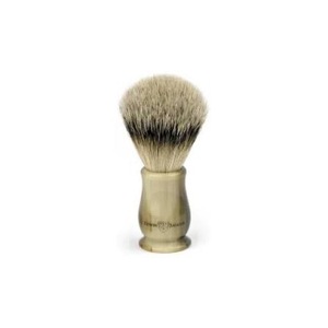 Brocha de Afeitar Redonda Hecha a Mano con Cuerno de Búfalo Ecológico de ILAHI, Mango de Cuerno de Uttar Pradesh para Afeitar, Personalización para Halloween - Product Image 1