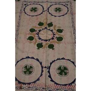 Handmade Vintage Kantha Suzani <b>Quilt</b> Cotton Floral Embroidery Boho Indian Eco-Friendly All-Season Bedspread <b>Throw</b> Blanket - Product Image 4