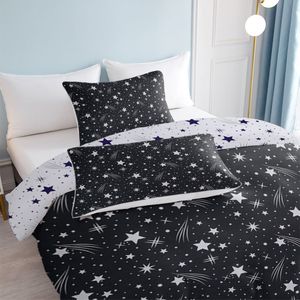 Set Copripiumino 3D Effetto Pioggia di Meteore Nero Scintillante per Arredamento Camera da Letto - Misura Super King Leggero 3 Pezzi - Product Image 6