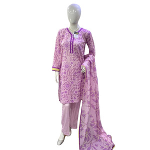 Ensemble élégant pour femmes, costume en tissu léger avec dupatta, imprimé pakistanais, 3 pièces, tissu doux, tenue d'été pour occasions festives - Product Image 1