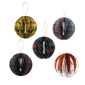 Boules de papier nid d'abeille imprimées colorées pour décorations de mariage 6CM/8CM/10CM - Product Image 6