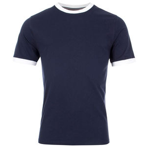 <b>Men</b> Classic <b>White</b> Red Ringer T <b>Shirt</b> Casual Cotton <b>Short</b> <b>Sleeve</b> Custom OEM Wholesale Tee - Product Image 3